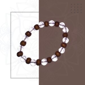 Wooden Sphatik Round Bracelet - 8 MM