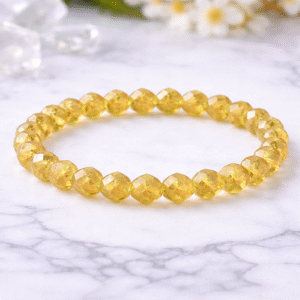 Yellow Citrine Diamond Cut Bracelet